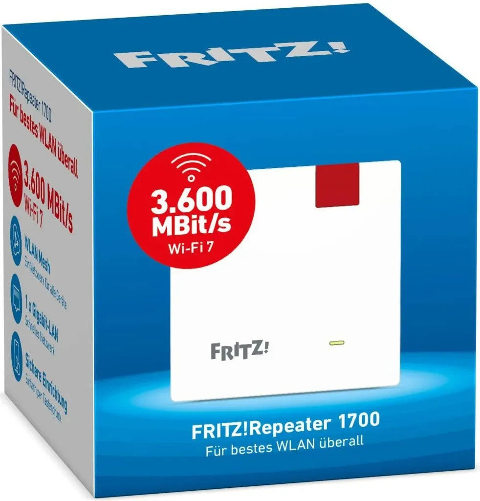 FRITZ!Repeater 1700 WiFi 7 Mesh Dual-Band bis zu 3.600 Mbit/s (20003116)
