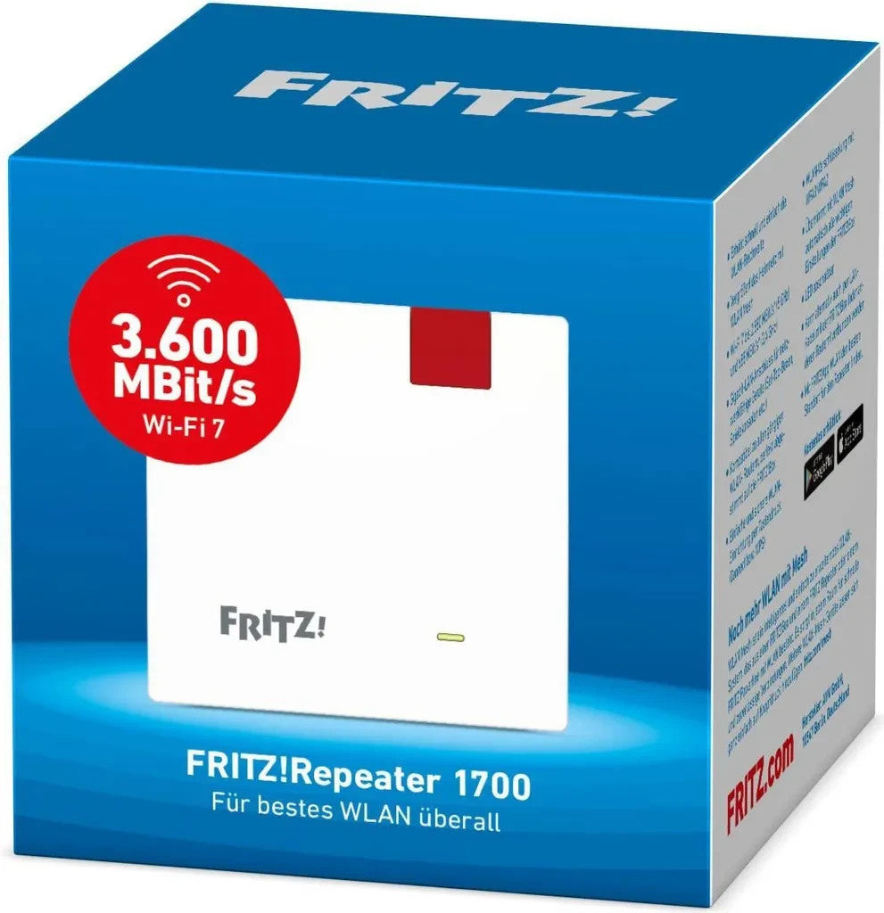 FRITZ!Repeater 1700 WiFi 7 Mesh Dual-Band bis zu 3.600 Mbit/s (20003116)