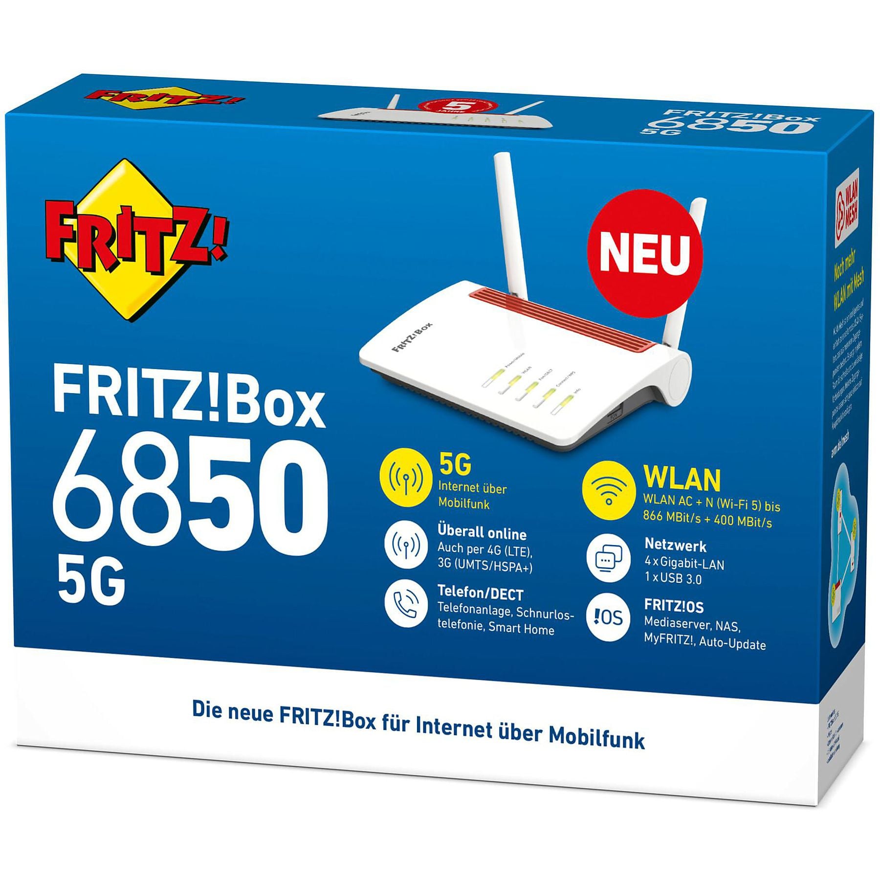FRITZ!Box 6850 5G V2 Router 5G-Mobilfunk Modem