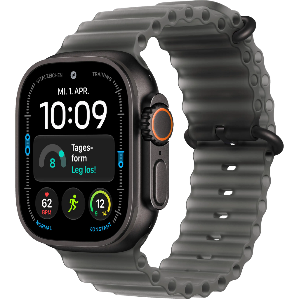 Apple Watch Ultra 4 GPS + Cellular 49mm Black Titanium Gehäuse mit Translucent Black Ocean Band