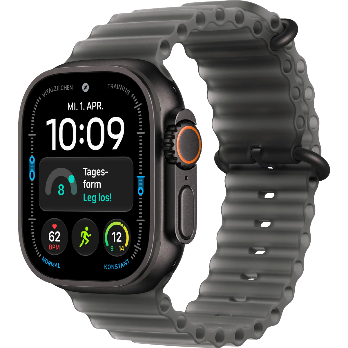 Apple Watch Ultra 4 GPS + Cellular 49mm Black Titanium Gehäuse mit Translucent Black Ocean Band